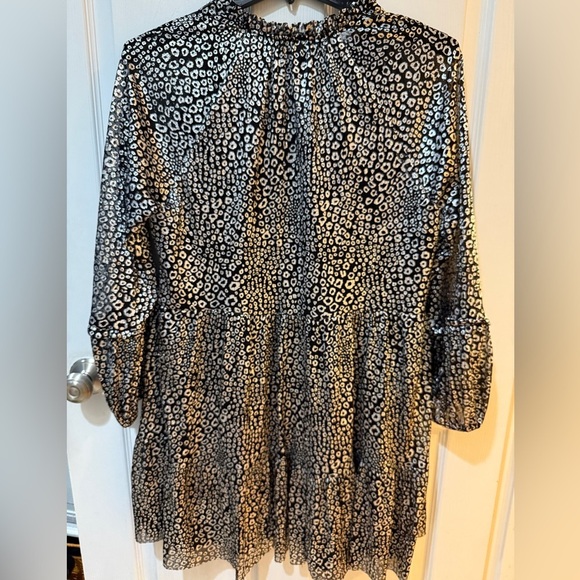 CeCe Silver Black  Cheetah Print Dress Size PXL - Picture 4 of 4